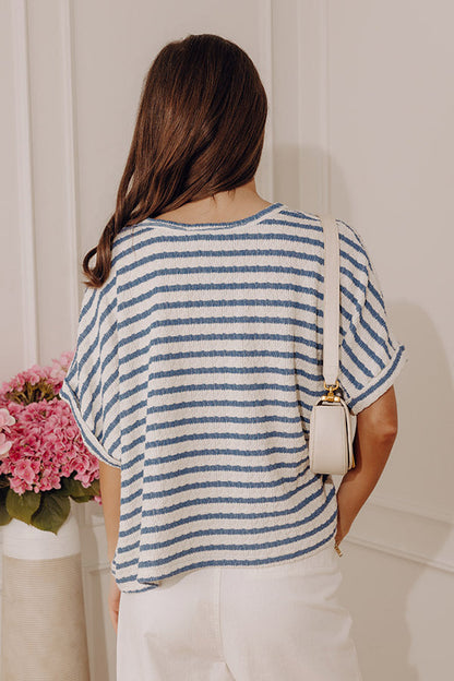 First Class Coastline Oversized Knit Tee in Blue