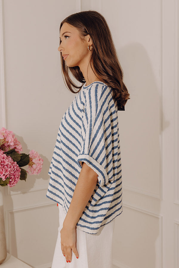 First Class Coastline Oversized Knit Tee in Blue