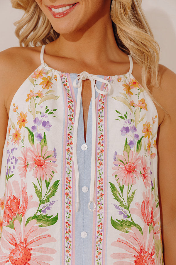 Bloom Babe Linen-Blend Top