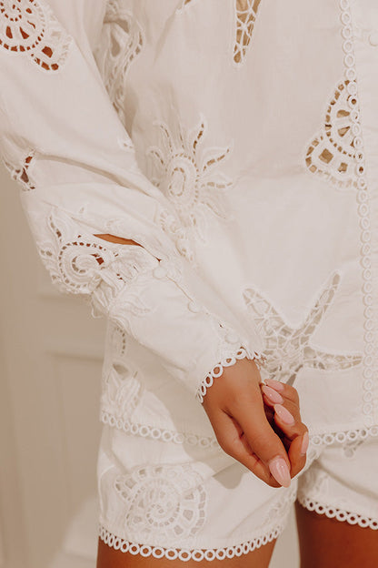 Seaside Bliss Button Up Top in Ivory