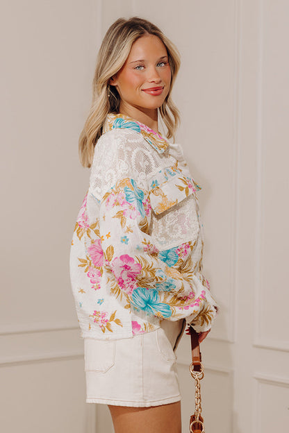 Hibiscus Dream Floral Button Up Top