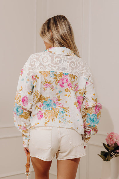 Hibiscus Dream Floral Button Up Top