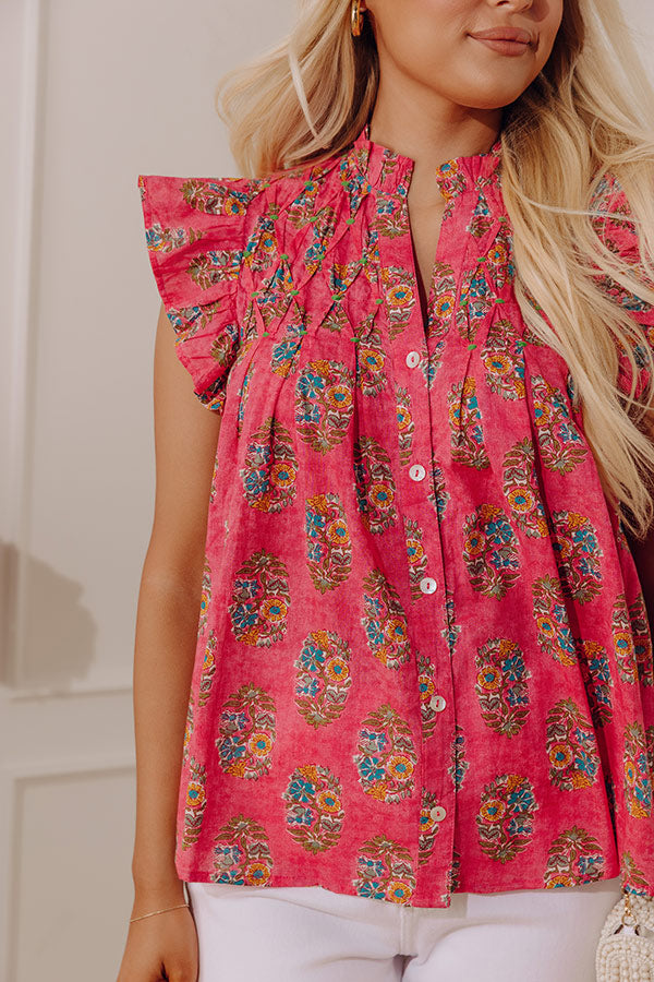 Out With The Girls Floral Top in Pink