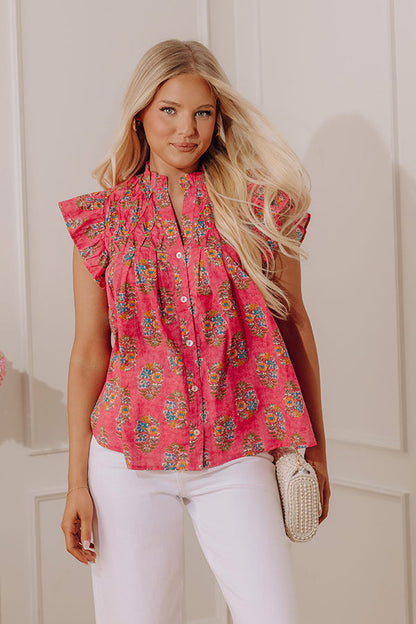 Out With The Girls Floral Top in Pink
