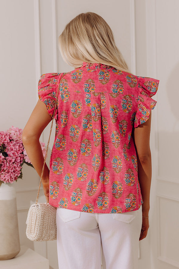 Out With The Girls Floral Top in Pink