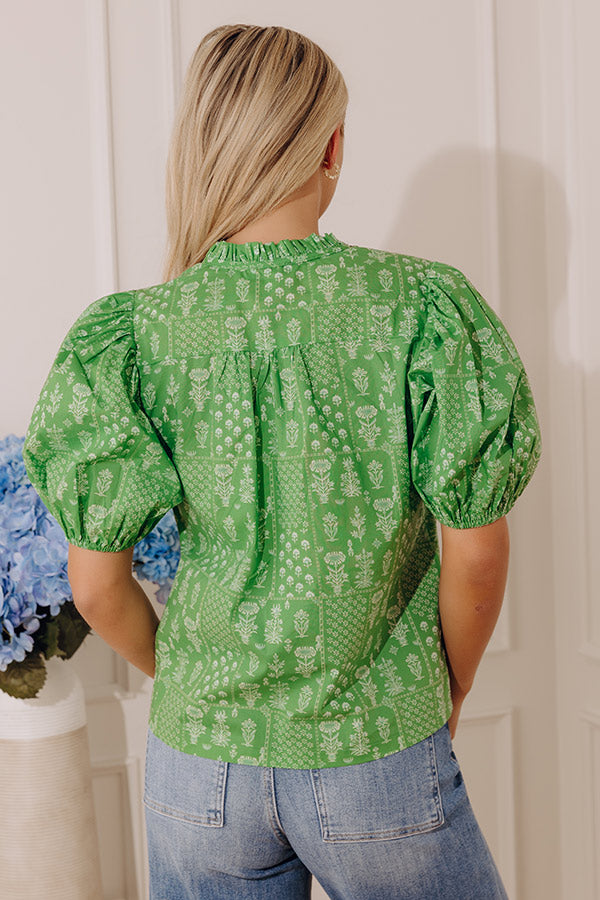 Wildflower At Heart Floral Top in Kelly Green