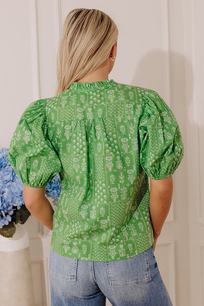 Wildflower At Heart Floral Top in Kelly Green