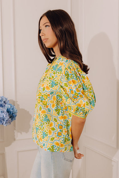 Sweet Sunshine Floral Shift Top