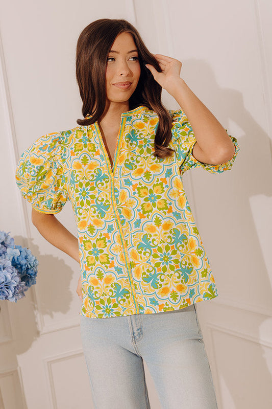 Sweet Sunshine Floral Shift Top