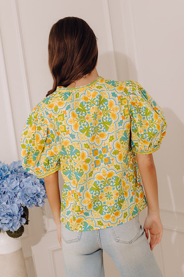 Sweet Sunshine Floral Shift Top