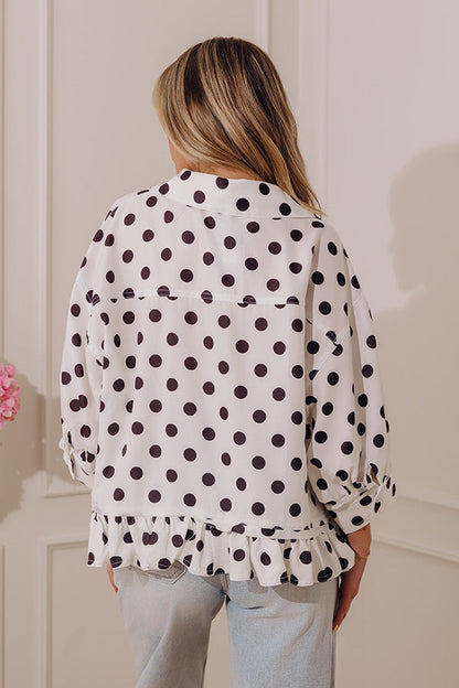 Spotted In The City Ruffle Top
