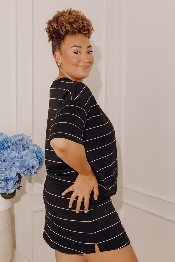 Classic Look Stripe Scuba Top Curves