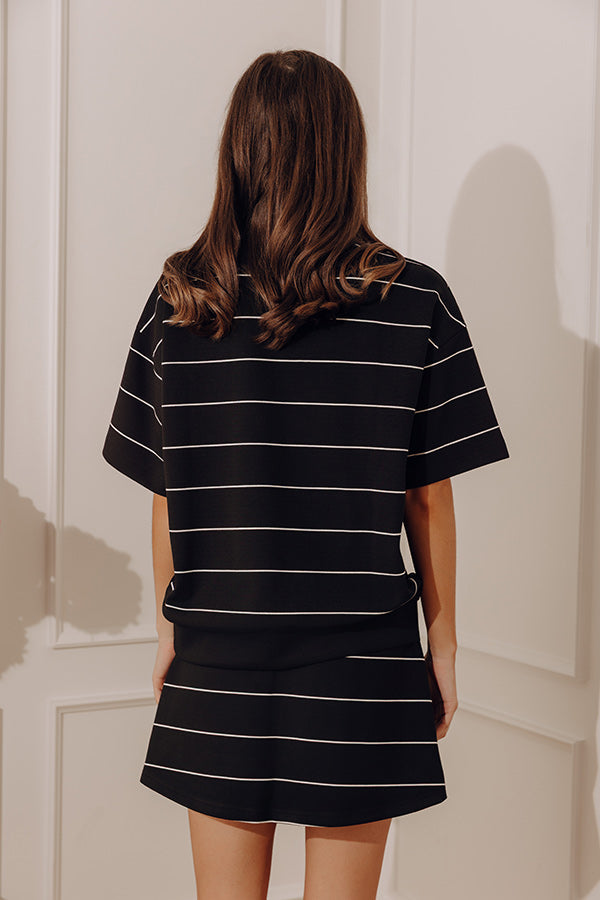 Classic Look Stripe Scuba Top