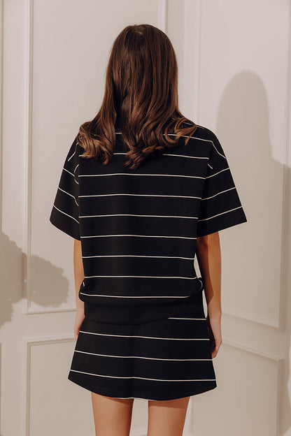 Classic Look Stripe Scuba Top
