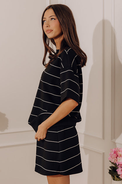 Classic Look Stripe Scuba Top