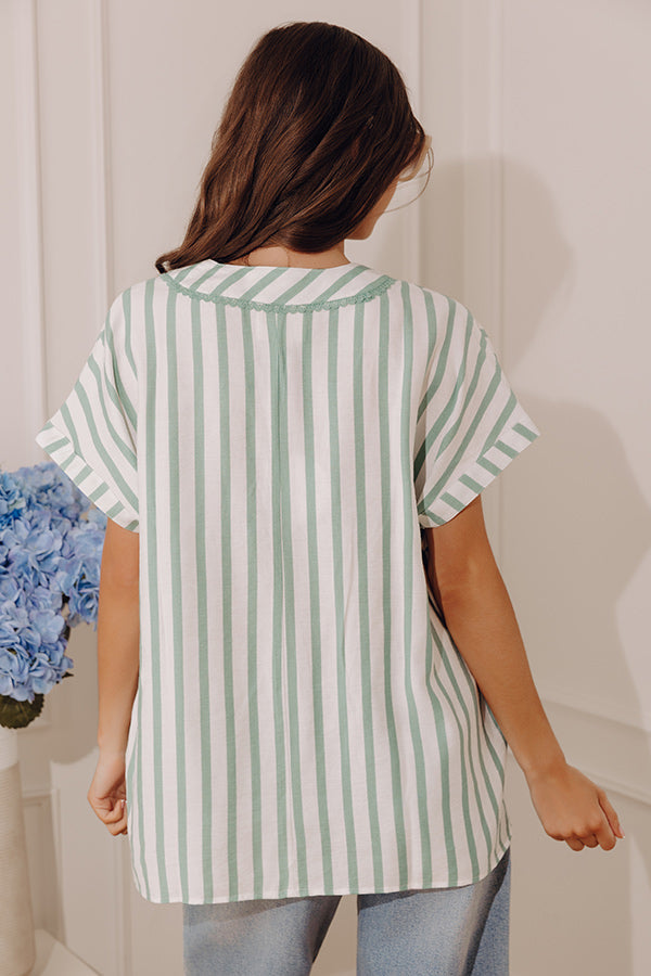Chic Lines Oversized Top in Green
