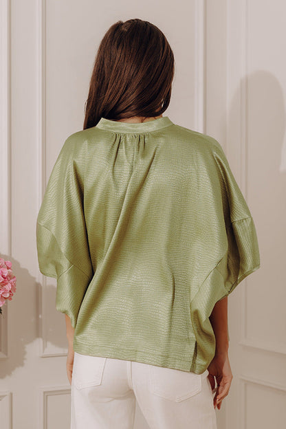 Timeless Allure Oversized Zip Up Top in Sage
