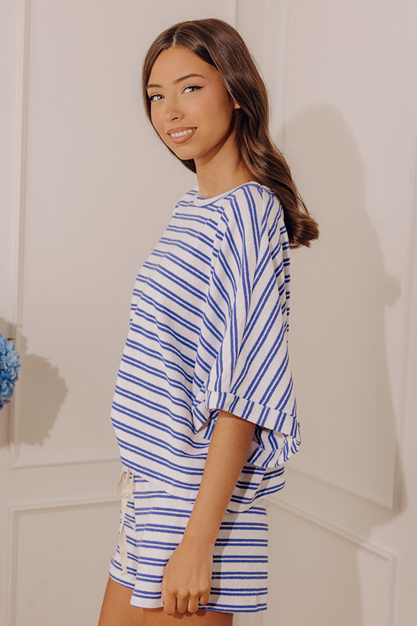 Seaside Lounge Terry Knit Stripe Tee