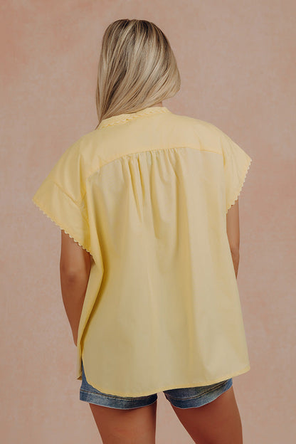 Darling Daywear Oversized Button Up Top in Yellow