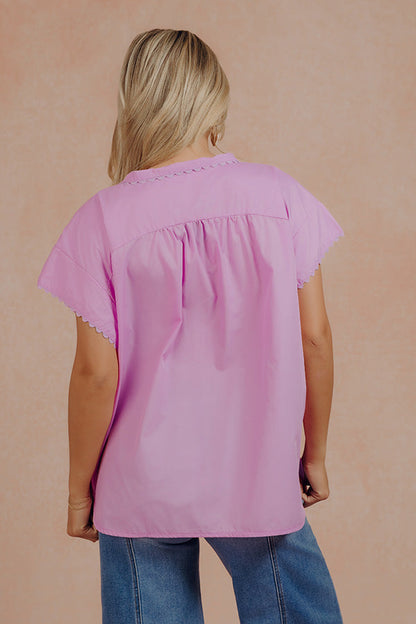 Darling Daywear Oversized Button Up Top in Violet
