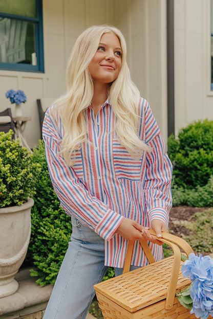 Liberty Weekend Oversized Button Up Top