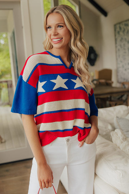 Americana Dream Knit Sweater Top