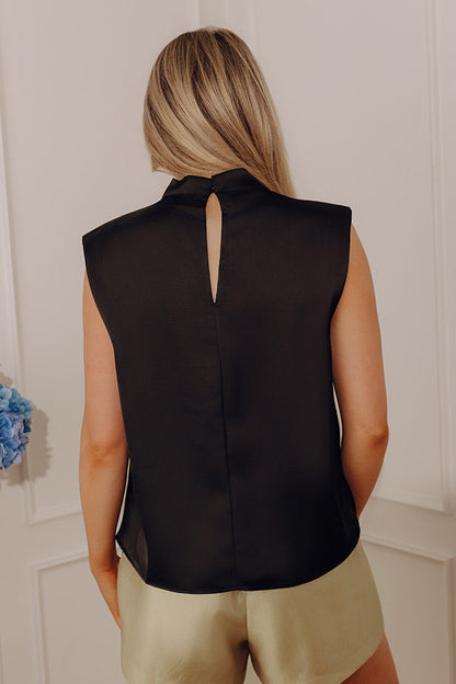 After Hours Satin Top in Black