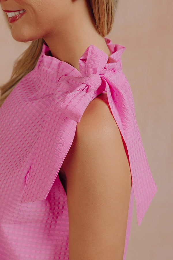 Tied and True Gingham Top in Violet