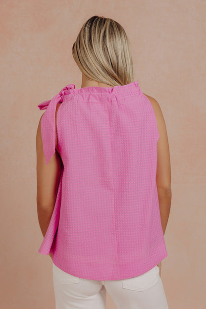 Tied and True Gingham Top in Violet