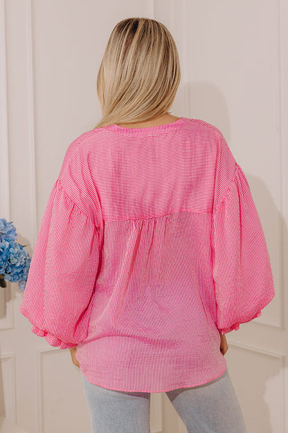 Coastal Ease Button Down Top in Pink