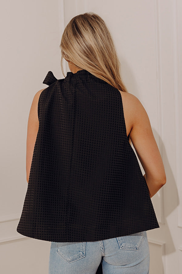 Tied and True Gingham Top in Black