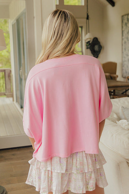 Sunny Muse Oversized Tee in Pink
