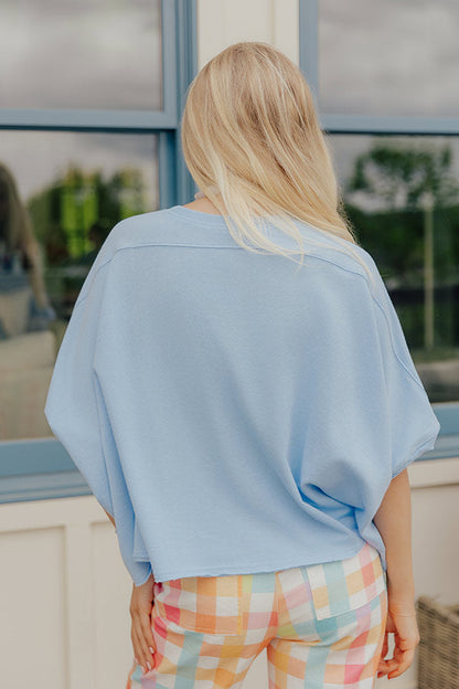 Sunny Muse Oversized Tee in Sky Blue
