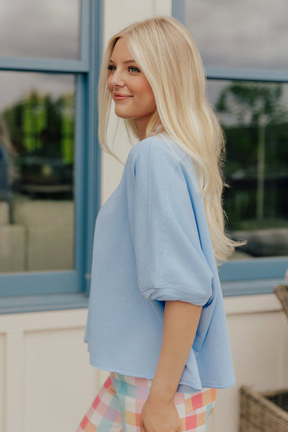 Sunny Muse Oversized Tee in Sky Blue