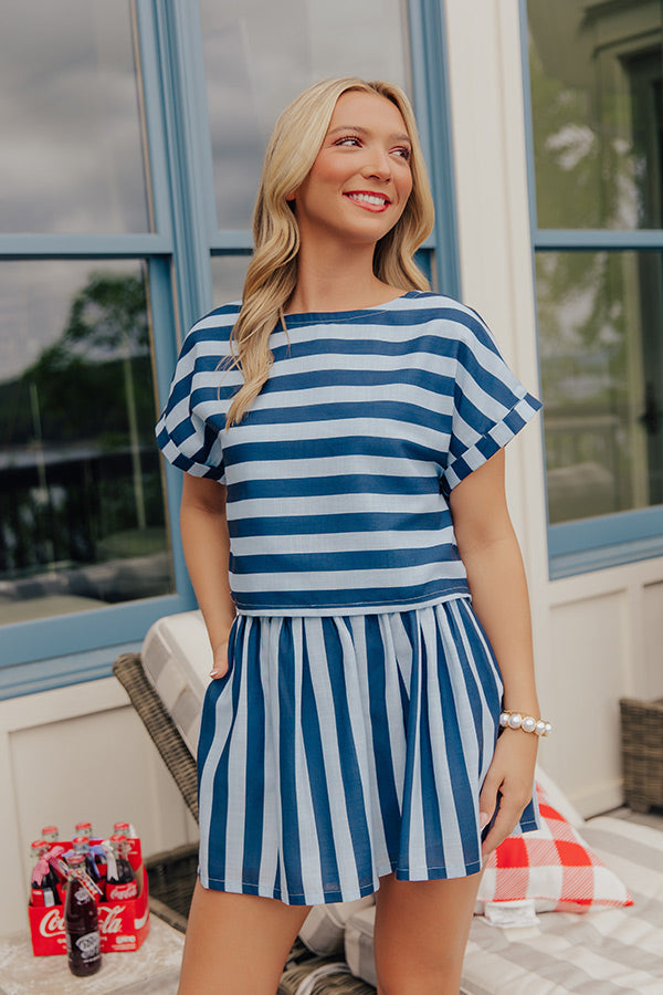 Boardwalk Chic Stripe Crop Top