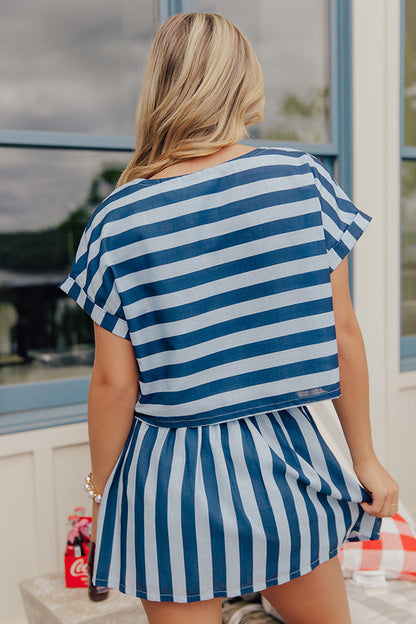 Boardwalk Chic Stripe Crop Top