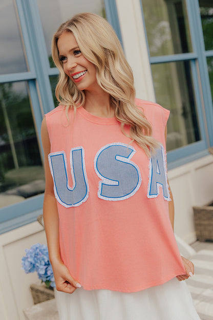 Beach Day USA Patchwork Tee