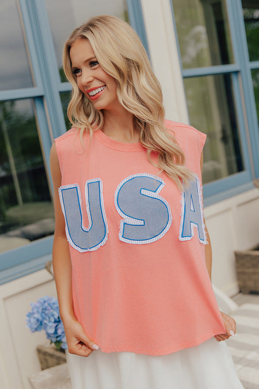 Beach Day USA Patchwork Tee