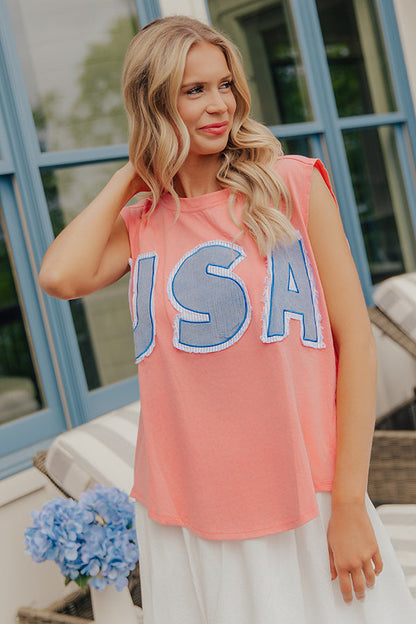Beach Day USA Patchwork Tee