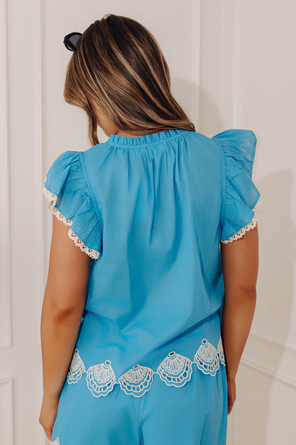 Coastal Views Embroidered Top