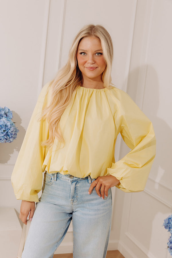 Bright Smile Balloon Hem Poplin Top