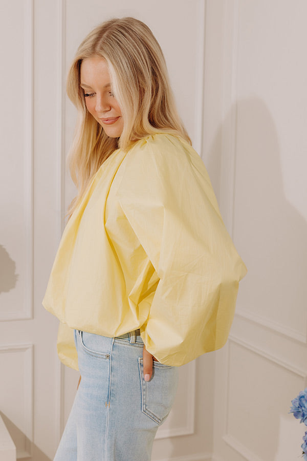 Bright Smile Balloon Hem Poplin Top