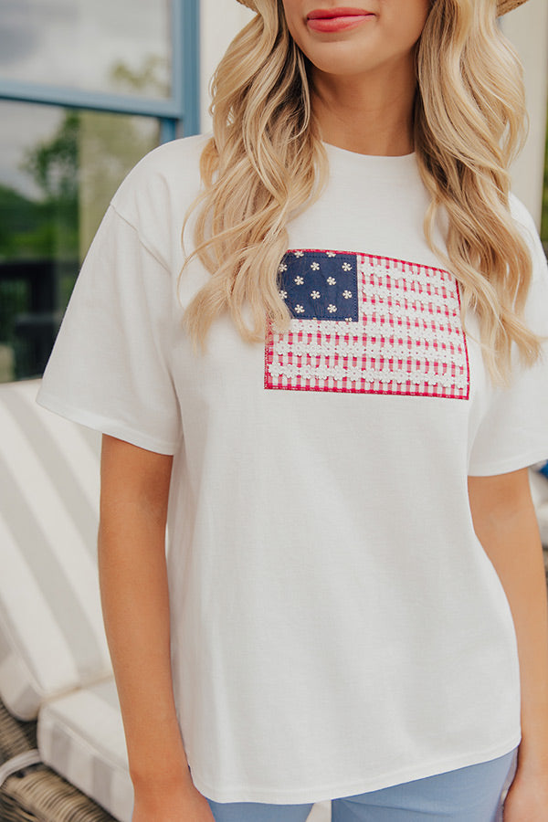 Sweet Freedom Oversized Embroidered Tee