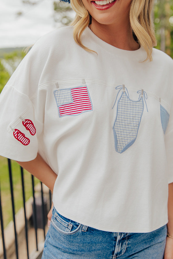 All-American Summer Embroidered Tee