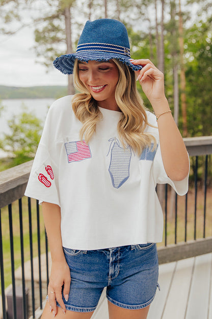 All-American Summer Embroidered Tee