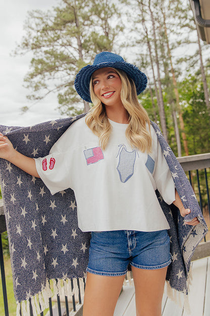 All-American Summer Embroidered Tee