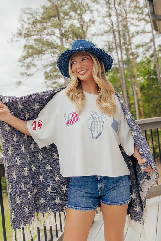 All-American Summer Embroidered Tee
