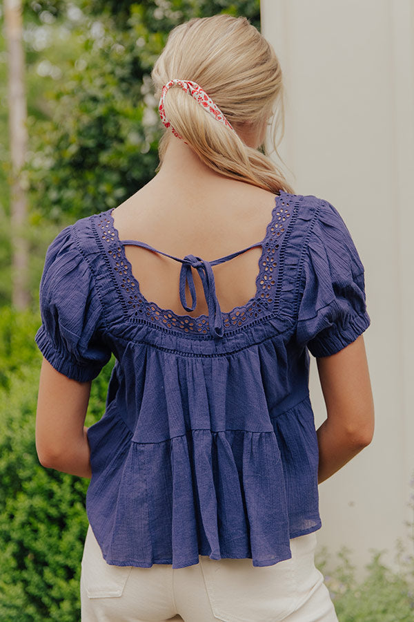 Darling Energy Eyelet Top in Navy
