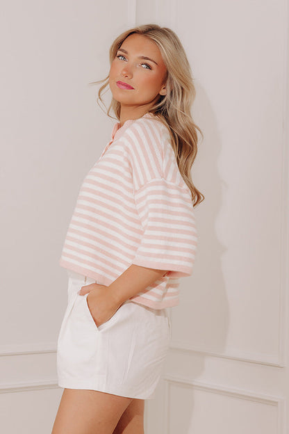 Nantucket Charm Cashmere-Blend Stripe Knit Top