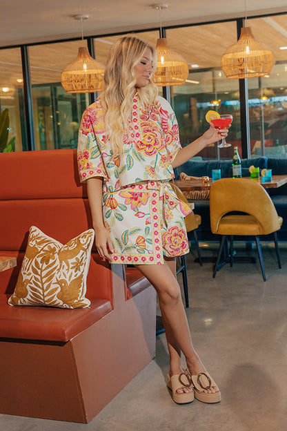 Santorini Brunch Floral Top